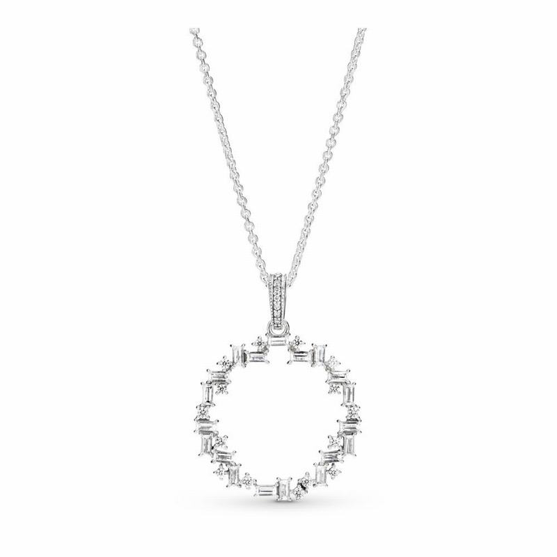 Pandora Australia Shards of Sparkle Necklace - Sterling Silver | XVBNKE649